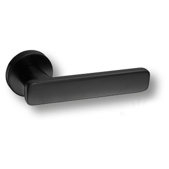 Дверная ручка на круглой розетке KAPPA HA196RO12 AL6, материал Замак, отделка Черный