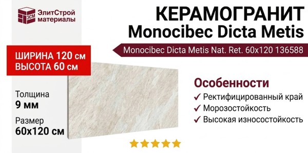 Monocibec Dicta Metis Nat. Ret. 60x120 136588
