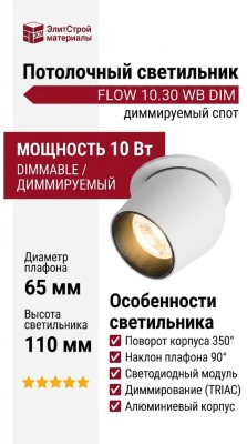 Светильник потолочный FLOW 10.30 WB DIM