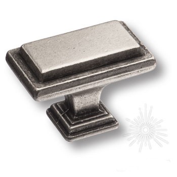 Ручка кнопка 15.368.00.16, материал Замак, отделка Серебро, 26*24*40 мм