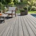Террасная доска Bruggan Multicolor из ДПК, полнотелая, 160 мм, серого цвета.