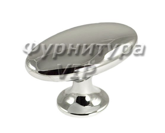 Ручка кнопка RING-08, материал Замак, отделка Хром, 59*34*38 мм