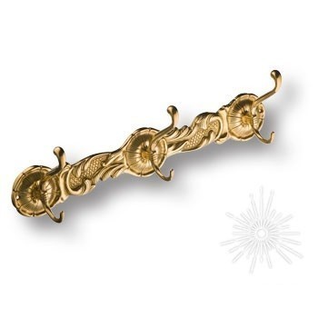 Вешалка БАРОККО 00102, материал Латунь, отделка Латунь, 100*400 мм