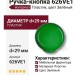 Ручка кнопка 626VE1, материал Пластик, цвет Зелёный, d=29 мм