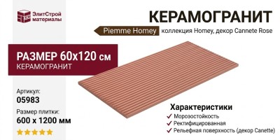 Piemme Homey Cannete Rose 60x120 05983