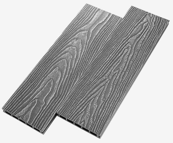 Террасная доска из ДПК RusDecking Unodeck Vintage - Цвет: Серый