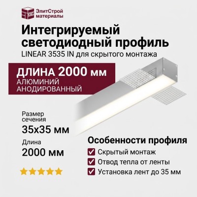 Интегрируемый светодиодный профиль LINEAR 3535 IN