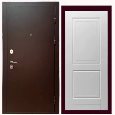 Дверь входная «Стальной Портье», внутренняя панель НШ-1 ( молочный софт)