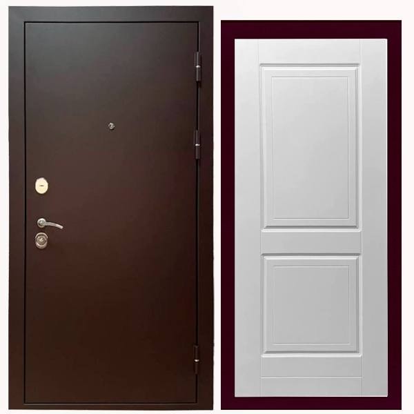 Дверь входная «Стальной Портье», внутренняя панель НШ-1 ( молочный софт)