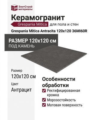 Grespania Mitica Antracita 120x120 36MI60R