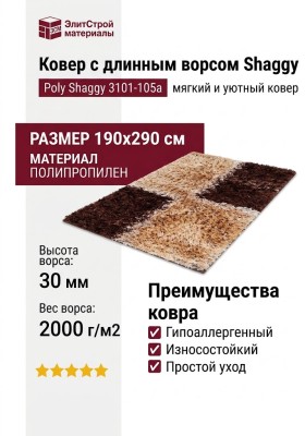 Ковер Poly Shaggy 3101-105a 190x290