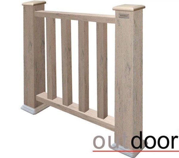 Ограждение из ДПК Outdoor Классик 3D STORM в сером миксе