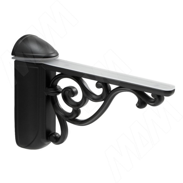 Менсолодержатель для деревянных и стеклянных полок WRM.805.125.00N4, материал Металл Пластик, цвет Чёрный, отделка Черный, 125*97*35 мм