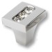 Ручка кнопка 0771-005-1, материал Латунь, отделка Хром Кристаллы Swarovski, 26*20*25 мм