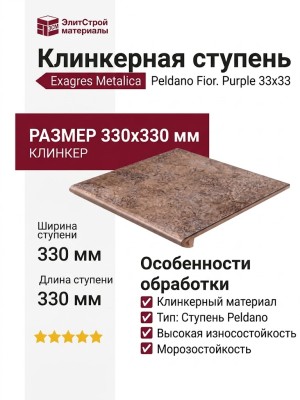 Exagres Metalica ступень Peldano Fior. Purple 33x33