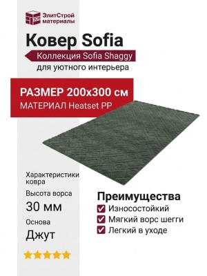 Ковер Sofia 0E426A dark green 200x300