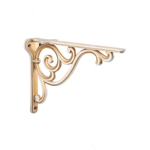 Менсолодержатель для деревянных полок WRM.800.150.00V5, материал Металл, отделка Золотая патина Золото Слоновая кость, 150*115 мм