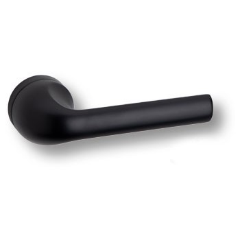 Дверная ручка на круглой розетке ODIN HA192RO12 AL6, материал Замак, отделка Черный, 156*52*58 мм