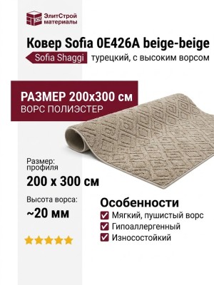 Ковер Sofia 0E426A beige-beige 200x300