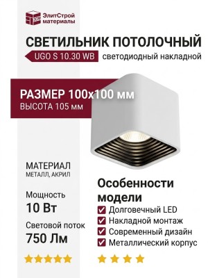 Светильник потолочный UGO S 10.30 WB