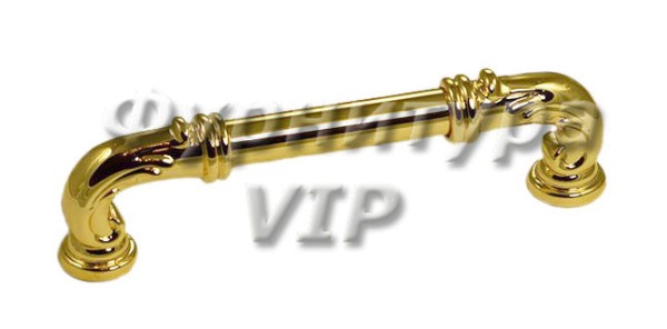 Ручка скоба LEON-01-09 128 мм латунь, материал Замак, отделка Золото, 136*19*39 мм