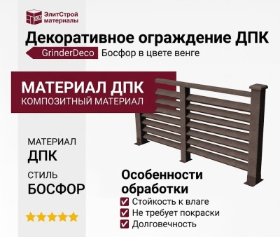 Декоративное ограждение ДПК GRINDERDECO Босфор в цвете венге