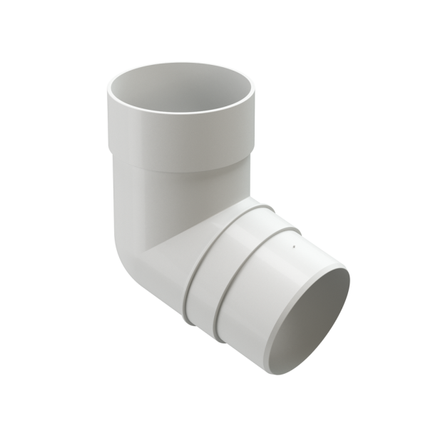 Колено 72˚ для водостока Docke Premium, цвет Пломбир.