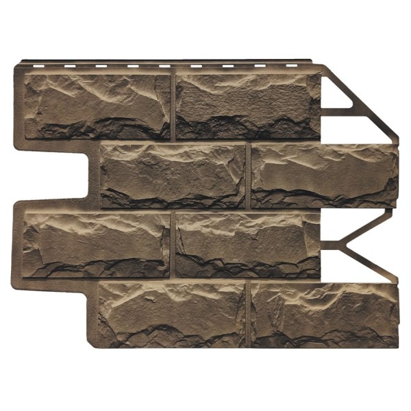 Фасадная панель FineBer, Блок, Цвет: бежево-коричневый