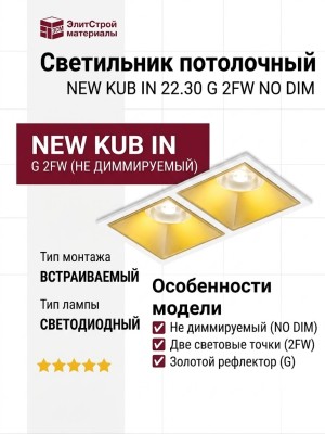 Светильник потолочный NEW KUB IN 22.30 G 2FW NO DIM