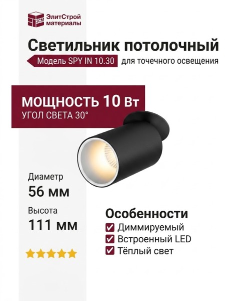 Светильник потолочный SPY IN 10.30 BS DIM
