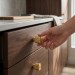 Ручка кнопка 1965 0008 BB, материал Алюминий, отделка Золото, 25*d=20 мм