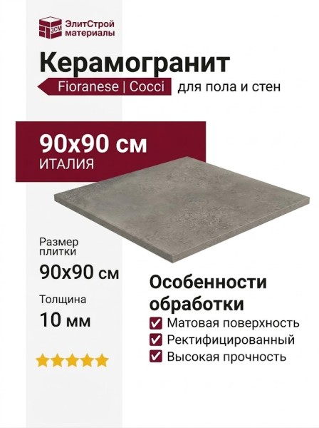 Fioranese I Cocci Cemento 90x90 0IC900R