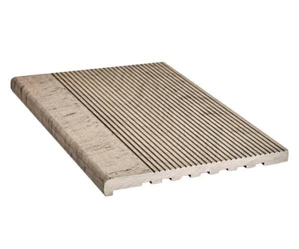 Ступень из ДПК Dortmax в цвете серый дымчатый