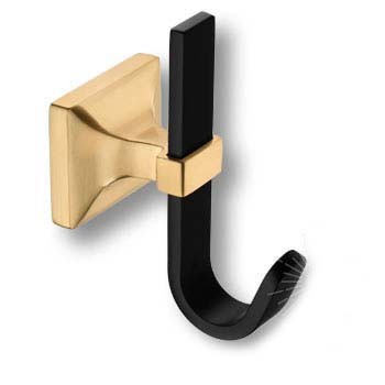 Крючок 737 Hook Matt Gold-Matt Black, материал Замак, цвет Чёрный, отделка Золото Черный, 80*100*50 мм