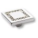 Ручка кнопка 0771-005-3, материал Латунь, отделка Хром Кристаллы Swarovski, 50*50*24 мм