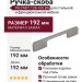 Ручка скоба PH.CN01.128-160.BA, материал Замак, отделка Сталь, 192*6,5*27 мм
