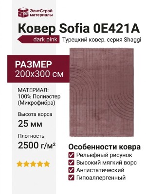 Ковер Sofia 0E421A dark pink 200x300