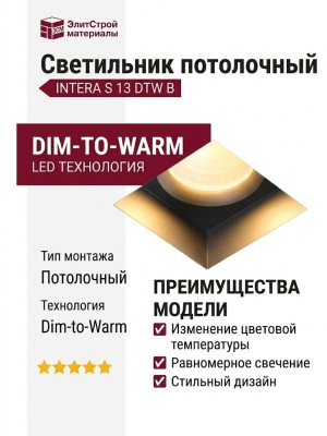 Светильник потолочный INTERA S 13 DTW B
