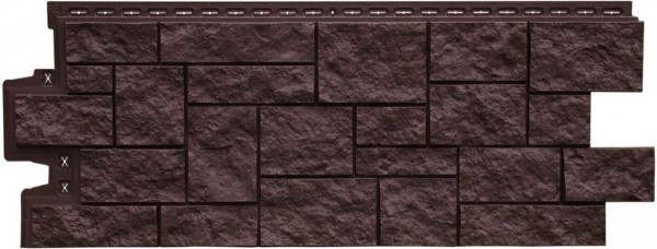 Фасадная панель Grand Line, Дикий камень Классик, Шоколадный