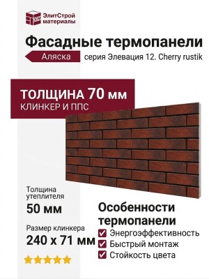 Фасадные термопанели Аляска серия Элевация 12. Cherry rustik