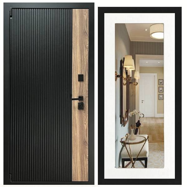 Дверь входная «Ника», внутренняя панель НШ-9/2 ( молочный софт)