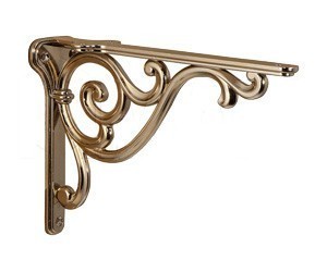 Менсолодержатель для деревянных полок WRM.800.200.00G3, материал Металл, отделка Золото, 200*140 мм