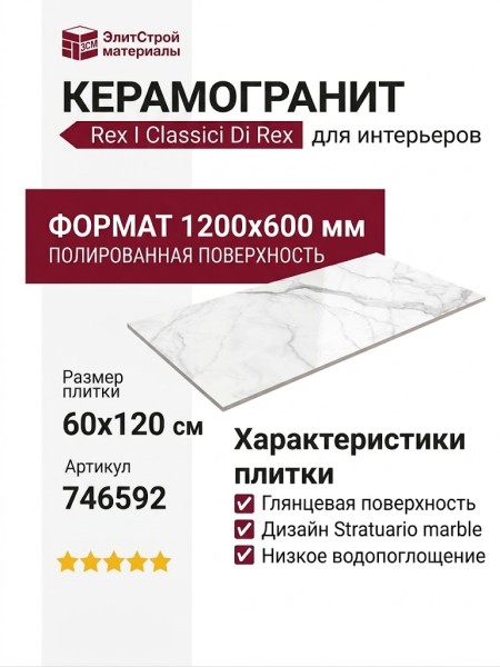 Rex Ceramiche I Classici Di Rex Stratuario Glossy 60x120 746592