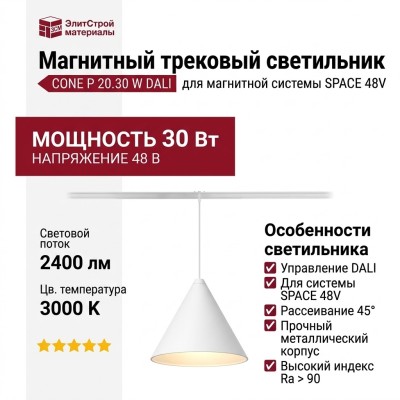 Магнитный трековый светильник CONE P 20.30 W DALI
