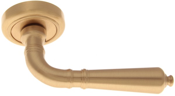 Дверная ручка на круглой розетке "ANTIK" 130V Antik латунь матовая, материал Латунь, отделка Латунь, 130*50 мм