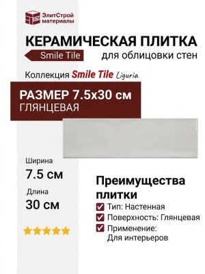 Smile Tile Liguria Grey 7.5x30 С0005599