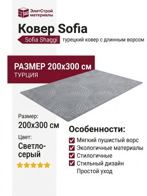 Ковер Sofia 0E419A light grey 200x300